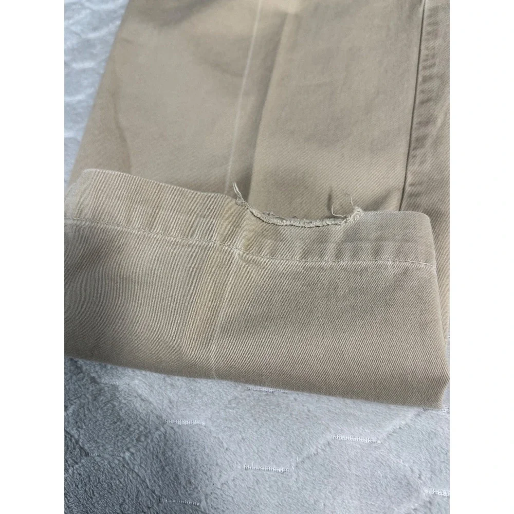 Vintage Polo Ralph Lauren Pleated Chino Pants Mens 35x31 Khaki Made in USA Tan